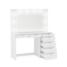 Penteadeira Ditália 7 Gavetas Branco com Kit Luz Camarim - 5