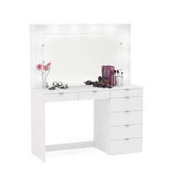 Penteadeira Ditália 7 Gavetas Branco com Kit Luz Camarim - 3