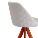 Ver imagem 7 de Banqueta Imperia - Giratória, em Veludo Off-white com Acabamento Matelassê e Base Tabaco