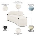 Ver imagem 3 de Sofá 3 Lugares para Sala 180cm Orgânico Wendi Boucle Off White I01 - Mpozenato