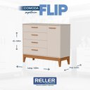 Ver imagem 7 de Jogo de Quarto Infantil Flip Cômoda 1 Porta e Berço Americano Areia Fosco - Reller Móveis