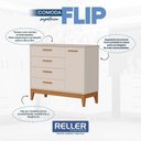 Ver imagem 5 de Jogo de Quarto Infantil Flip Cômoda 1 Porta e Berço Americano Areia Fosco - Reller Móveis