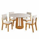 Ver imagem 1 de Mesa de Jantar 4 Lugares Darina Mel/Blonde/Marfim - Viero Móveis