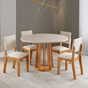 Ver imagem 2 de Mesa de Jantar 4 Lugares Darina Mel/Blonde/Marfim - Viero Móveis