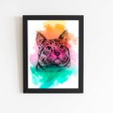 Ver imagem 1 de Quadro Gato Pets Animais Aquarela Arte Moldura 60x40cm