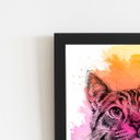 Ver imagem 2 de Quadro Gato Pets Animais Aquarela Arte Moldura 60x40cm