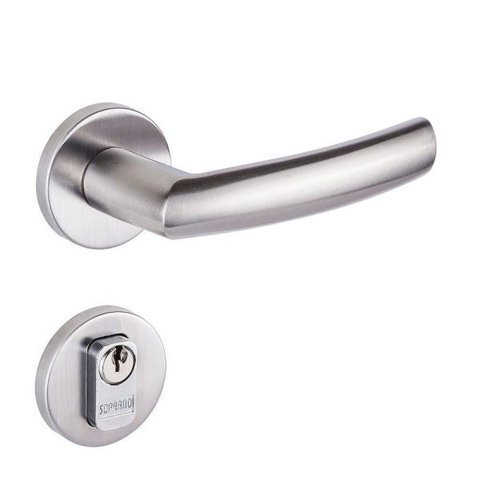 Fechadura Soprano Jurere Externa Inox Escovado Broca 40mm