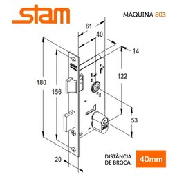 Fechadura Stam 803/09 Roseta Redonda Cromada (G) Externa - 2