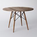 Ver imagem 1 de Mesa Eiffel Wood Tampo Redonda de Madeira 90cm Amêndoa Asturias