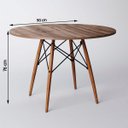 Ver imagem 2 de Mesa Eiffel Wood Tampo Redonda de Madeira 90cm Amêndoa Asturias