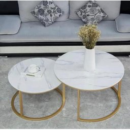 Mesa de Centro Dupla Redonda em Ferro - 2