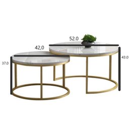 Mesa de Centro Dupla Redonda em Ferro - 3