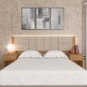 Cabeceira Estofada para Cama Queen Dubai com Led Car/beg- M. Arapongas Carvalho Americano/bege 03 - 2