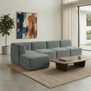 Ver imagem 3 de Sofá a Vácuo Modular Boucle Kit 5 Peças 1 Canto 3 Meios e 1 Chaise Espuma Premium Sala na Caixa 3,85