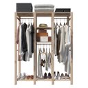 Ver imagem 1 de Prateleira Dupla Arara Closet em Madeira Maciça Technox