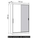 Ver imagem 2 de Guarda Roupa Solteiro 135cm 2 Portas e Espelho Delphi Branco/cinnamon L01 - Mpozenato