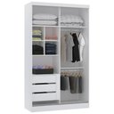 Ver imagem 3 de Guarda Roupa Solteiro 135cm 2 Portas e Espelho Delphi Branco/cinnamon L01 - Mpozenato