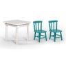 Conjunto Mesinha Infantil Branca 2 Cadeiras Turquesa - 1