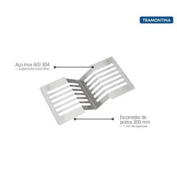 Calha Úmida Sobrepor Tramontina Inox 45X18 com Acessórios - 4