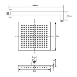 Chuveiro de Parede Ducha Slim Rose Gold Quadrado 200x200x100 - 4