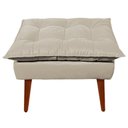 Ver imagem 2 de Kit Poltrona Decorativa Namoradeira 2 Puffs Opala e 2 Almofadas Suede - Lm Decor Bege