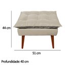 Ver imagem 4 de Kit Poltrona Decorativa Namoradeira 2 Puffs Opala e 2 Almofadas Suede - Lm Decor Bege