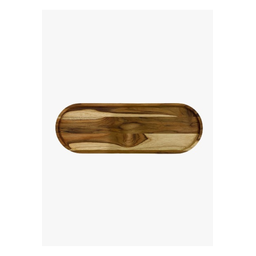 Tábua Oval para Frios e Servir Rebaixada P - Madeira de Teca 43x15x2cm - 1