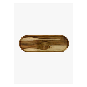 Tábua Oval para Frios e Servir Rebaixada P - Madeira de Teca 43x15x2cm