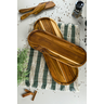 Tábua Oval para Frios e Servir Rebaixada P - Madeira de Teca 43x15x2cm - 3