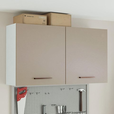 Armário Aéreo Multiuso 120cm 2 Portas Branco/crema Agata Madesa Branco/crema