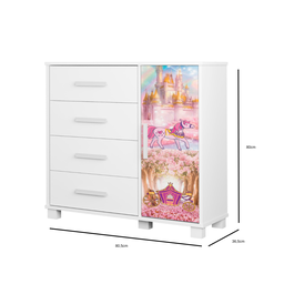 Conjunto Completo para Quarto Infantil Mini Cama com Cômoda e Guarda Roupa 3 Portas Linha Livia:carr - 3