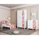 Ver imagem 1 de Conjunto para Quarto Infantil Livia Mini Cama + Cômoda + Guarda Roupa de Mdf Adesivado de Carruagem