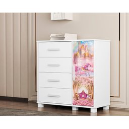 Conjunto Completo para Quarto Infantil Mini Cama com Cômoda e Guarda Roupa 3 Portas Linha Livia:carr - 11