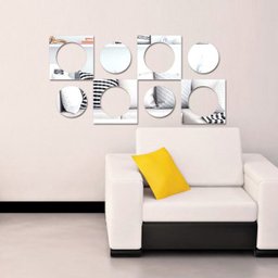 Espelhos Decorativos em Acrílico Quadrados e Círculos Med. 100x50cm Cod. Esp002 - 2 Espelhos Decorativos em Acrílico Quadrados e Círculos Med. 100x50cm Cod. Esp002 - 2