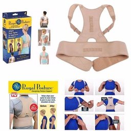 Cinta Colete para Correção Postura Coluna Costas Magnético Unisex-Bege - Royal Posture - 5