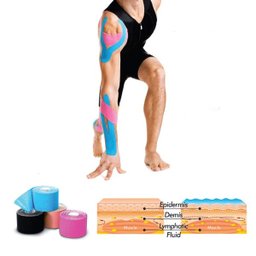 Bandagem Fita Funcional Elástica Adesiva Sports Elástica Azul 5m - 5