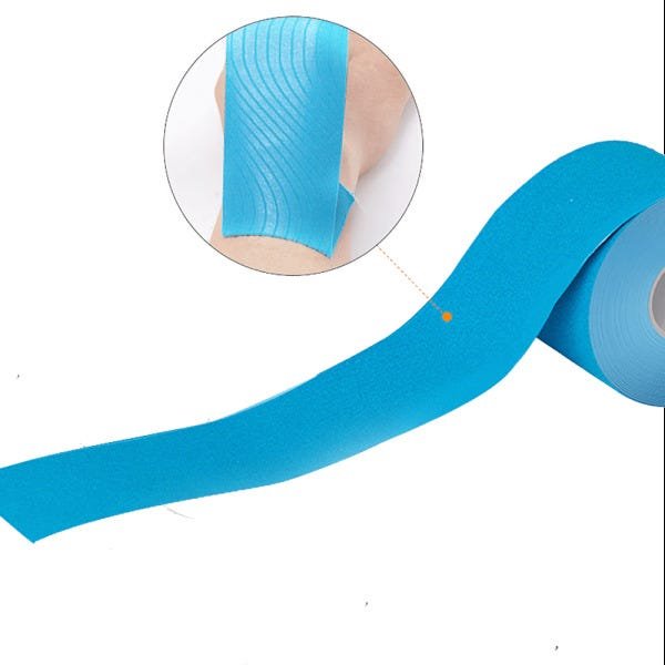 Bandagem Fita Funcional Elástica Adesiva Sports Elástica Azul 5m - 2