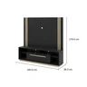 Home para TV até 60 polegadas Preto com Natural Saturno Tebarrot Móveis - 3