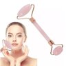 Rolo Massageador Facial Pedra Quartzo Rosa Antirrugas Jade - 3