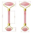Ver imagem 4 de Rolo Massageador Facial Pedra Quartzo Rosa Antirrugas Jade