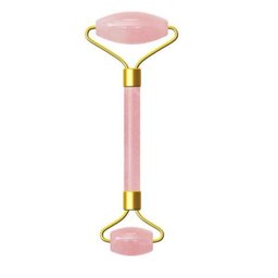 Rolo Massageador Facial Pedra Quartzo Rosa Antirrugas Jade - 1