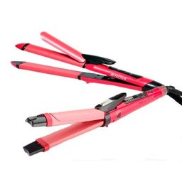 Prancha Chapa 2 em 1 Alisa Modela Faz Cachos Ondula Rosa - 4