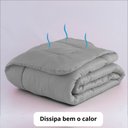 Ver imagem 3 de Edredom Casal Queen 6 Peças Fino para Verão Função Cobre Leito Cinza Casa Dona