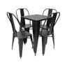 Kit 5 Conjuntos de Mesa Design Tolix Iron Industrial Preto 4 Cadeiras - 2