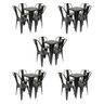 Kit 5 Conjuntos de Mesa Design Tolix Iron Industrial Preto 4 Cadeiras - 1
