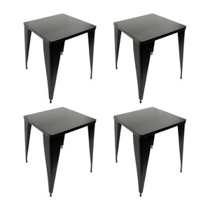 Kit 4 Mesas Design Tolix Iron Industrial Preto