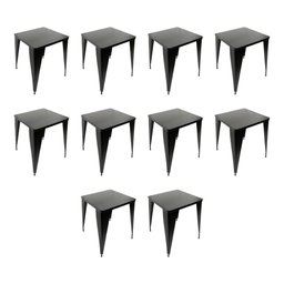 Kit 10 Mesas Design Tolix Iron Industrial Preto - 1