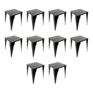Kit 10 Mesas Design Tolix Iron Industrial Preto