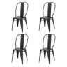 Kit 4 Cadeiras Design Tolix Iron Industrial Preto - 1