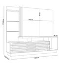 Ver imagem 2 de Estante Painel para TV 60 pol 200cm com LED e Espelho Vitti M07 Cinamomo Off White - Lyam Decor
